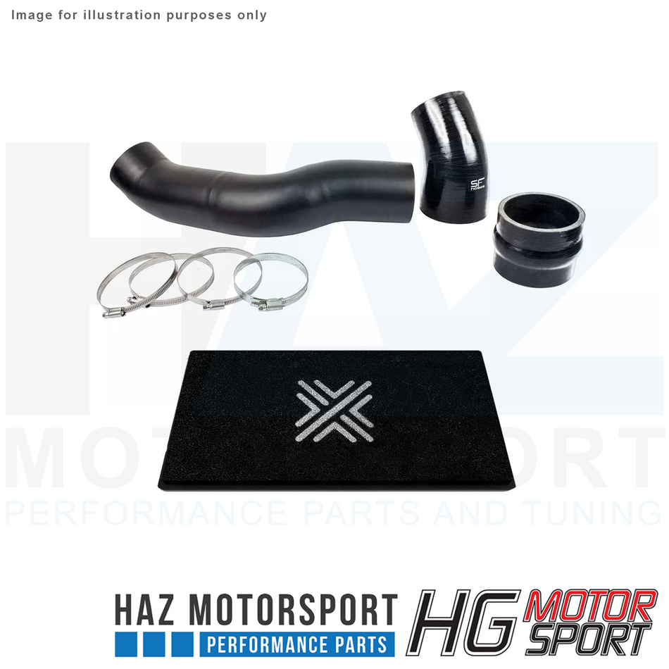 HG Motorsport 3.5" Black Intake Hard Pipe Kit With Filter For Audi RS3 8V 367HP