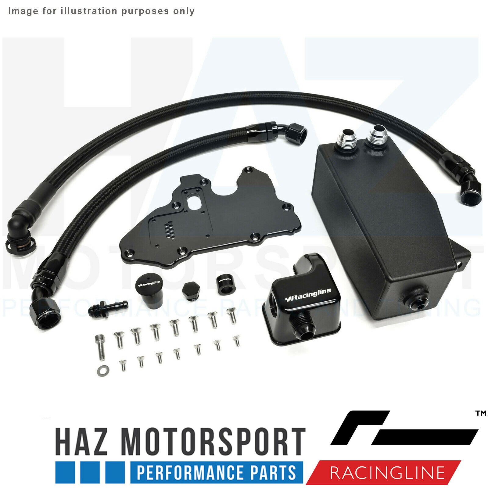 Real Street Performance -10AN Black Oil Catch Can Reservoir Tank - RS01-0011 For Engine Breather Systems 11 thumbnail image