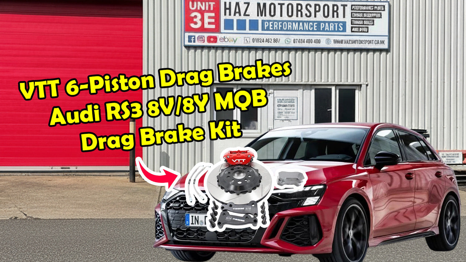 🔥 RS3 8Y Drag Build — VTT 6-Piston Drag Brakes Ready for 15” Wheel Setup