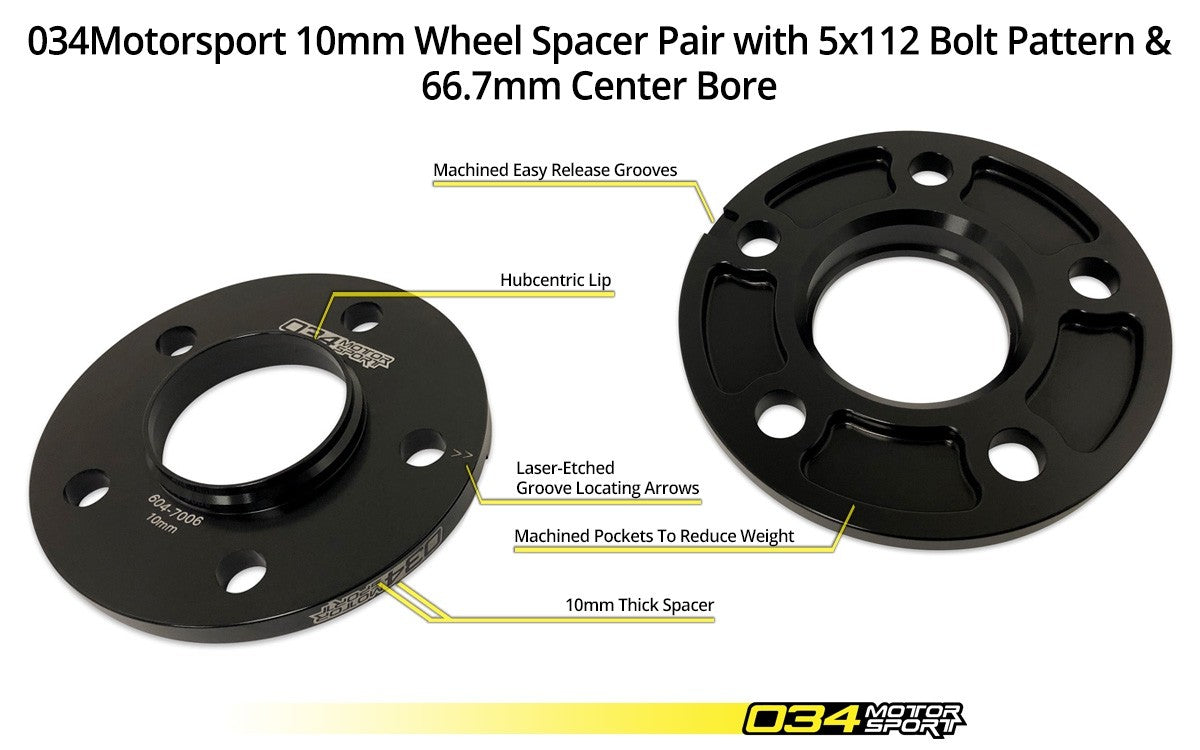034Motorsport Dynamic+ Flush Wheel Spacer Kit 15mm & 10mm - Audi RS5 B8 4.2 V8 4