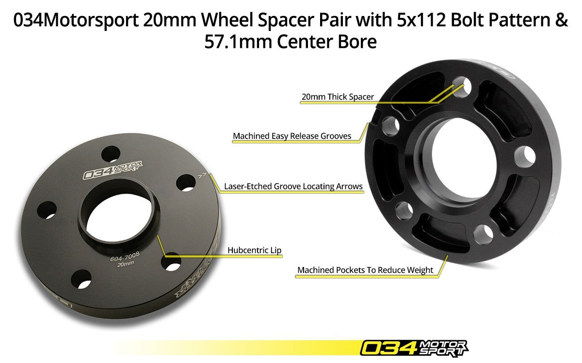 034Motorsport Dynamic+ Flush Wheel Spacer Kit 15mm & 20mm - VW Golf Mk7 GTI R 4