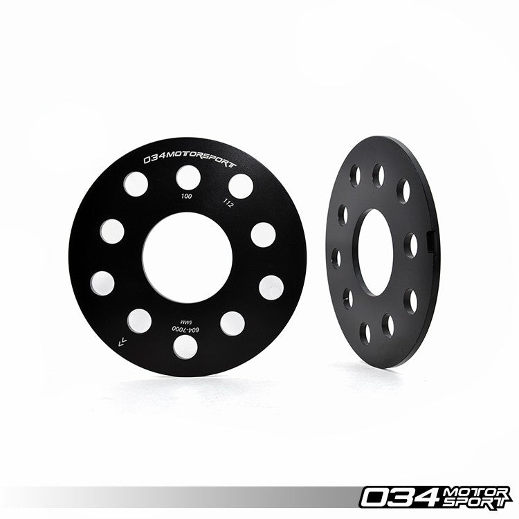 034Motorsport 5mm Wheel Spacer Pair 5x112 & 5x100 57.1mm Bore - Audi & VW Billet 1