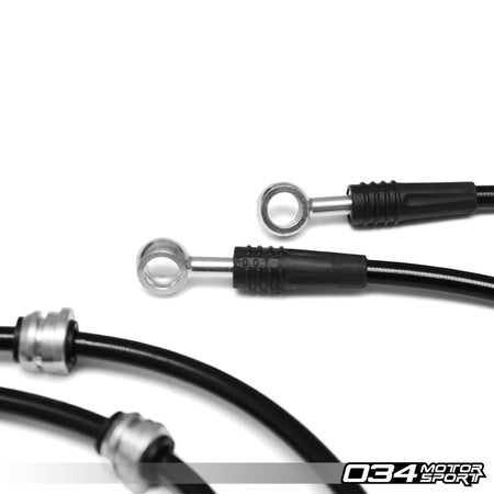 034Motorsport Braided Brake Line Kit, Bosch Calipers - Audi A3 8P & VW Golf Mk6 2