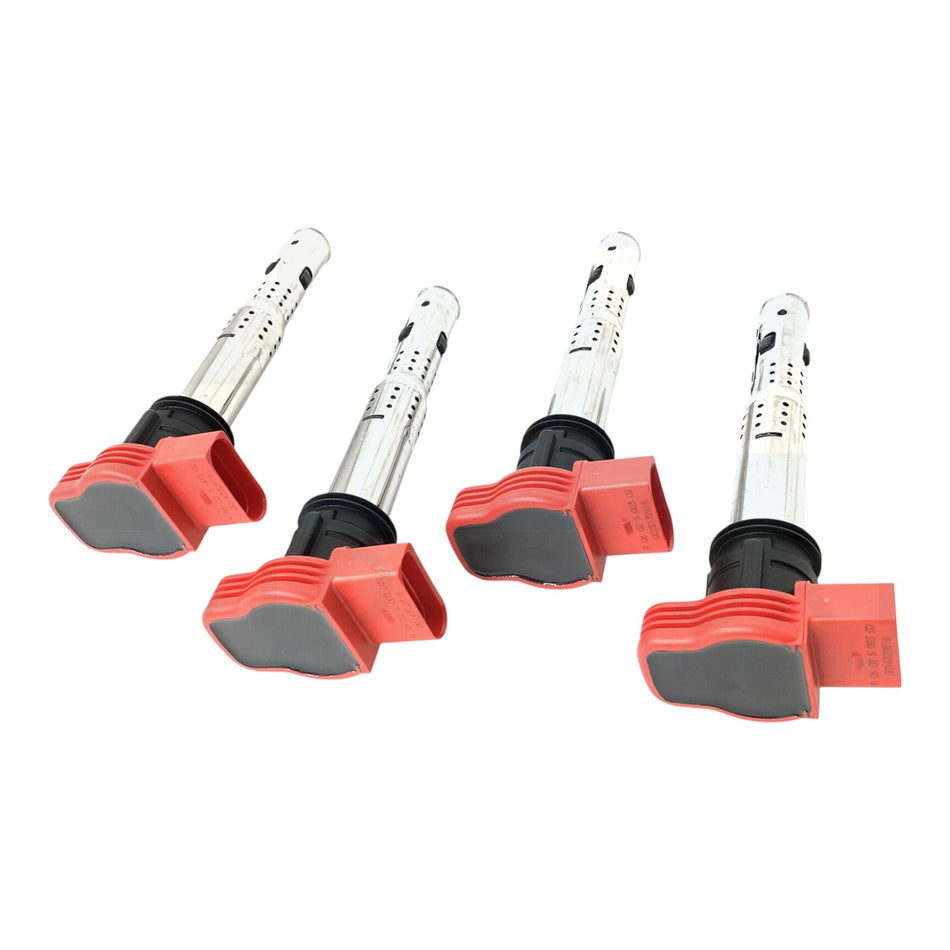 ECS Tuning R8 Red Ignition Coil Packs Audi A3/S3/8P A4/B6/B7/B8 TT/TTS MK2 2.0T