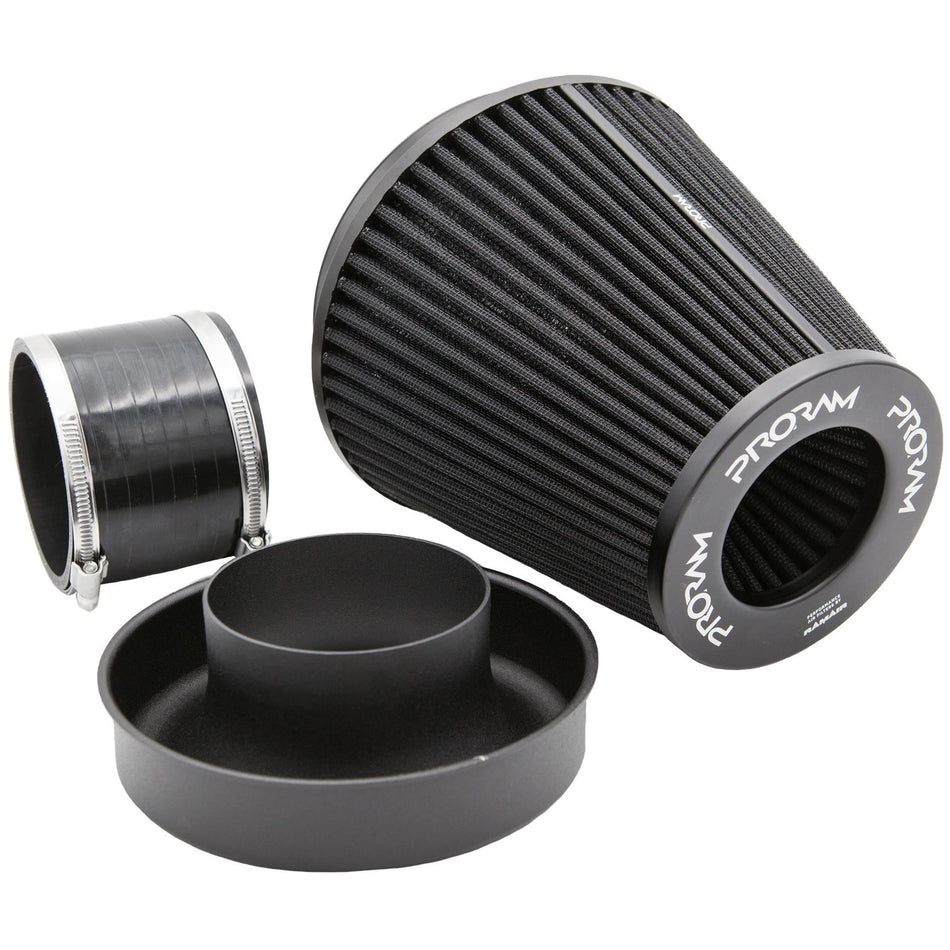 Ramair 90mm ID Neck Large Cone Pleated Air Filter W/ Velocity Stack and Coupling