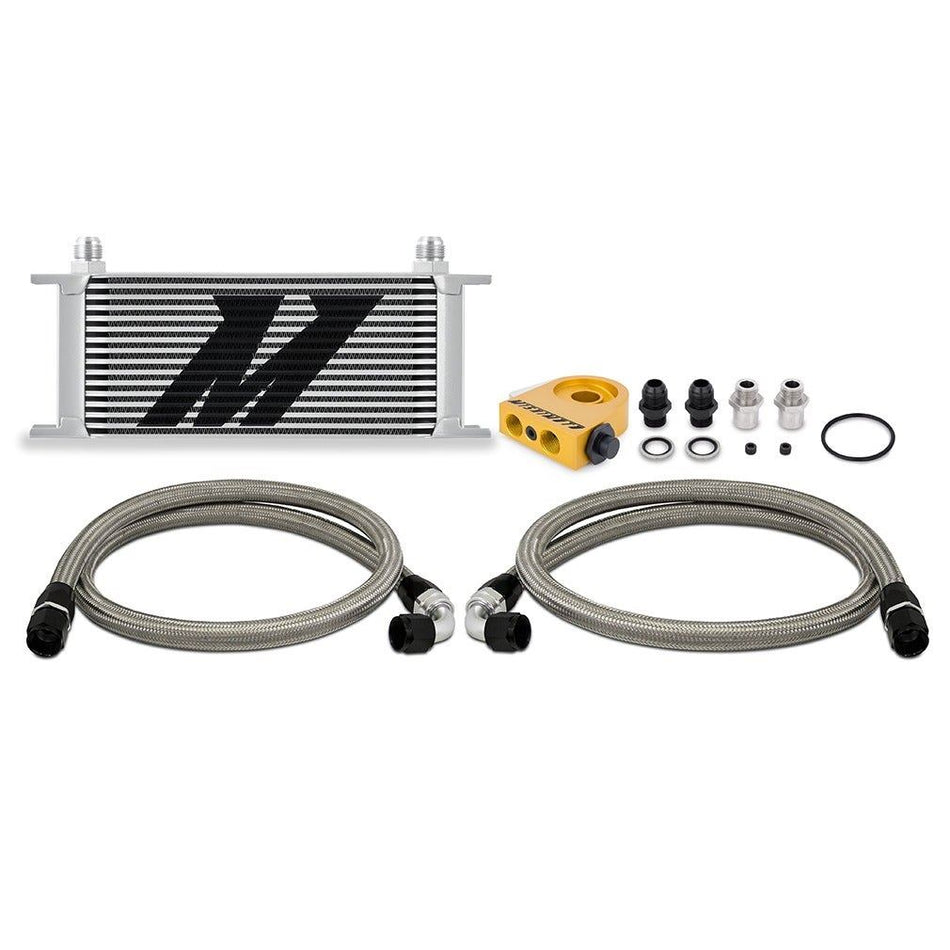 Mishimoto Performance Universal Thermostatic Oil Cooler Kit, 16-Row Silver