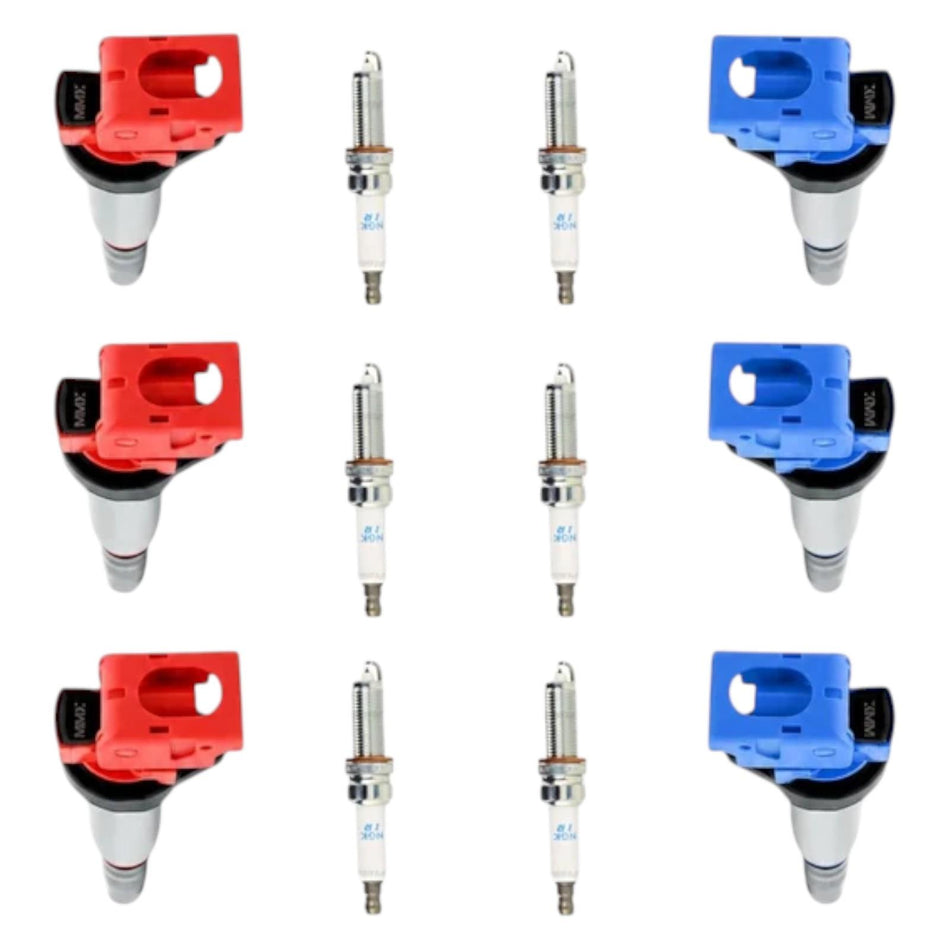MMX 6x Red Blue Ignition Coils 6x NGK Spark Plugs for BMW M2 M3 M4 M5 M6 N55 S55