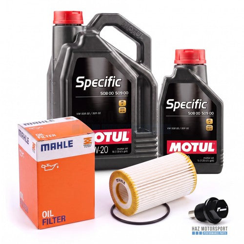 VW Golf 8 GTI R Audi S3 8Y Oil Service Kit Filter Sump Plug 6L Motul 0W-20 - magnetic sump plug
