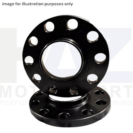 Black Hubcentric Alloy Wheel Spacers 15mm 5x112 57.1mm 1 Pair For VW Golf MK7