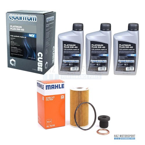 Audi RS3 8V 8Y TTRS 2.5 TFSI Oil Service Kit Filter Sump Plug Engine Oil - Quantum Platinum Plus 5W-40