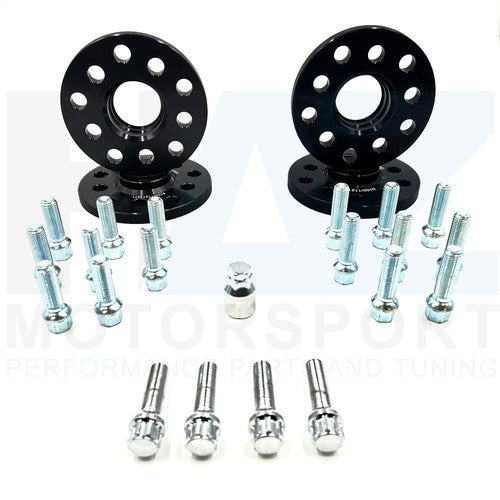 Alloy Wheel Spacers Kit 12mm Front 15mm Rear + Extended Bolts Audi RS3 8V PFL/FL