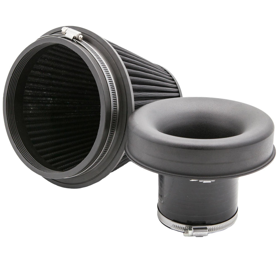 Ramair 102mm ID Neck Large Cone Pleated Air Filter W/ Velocity Stack & Coupling