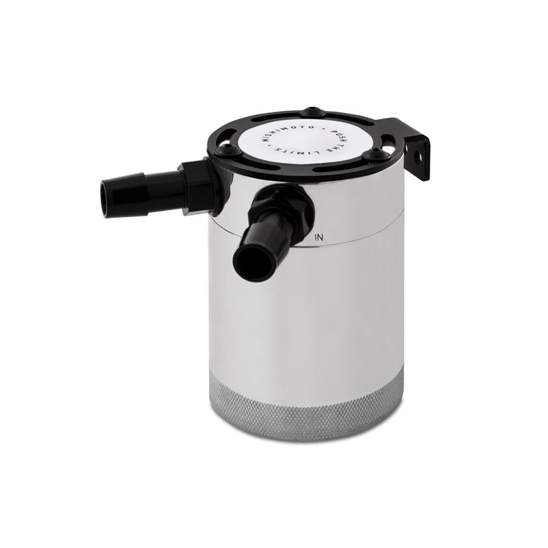 Mishimoto Universal Compact Baffled Oil Catch Can Kit, 2-Port Polished