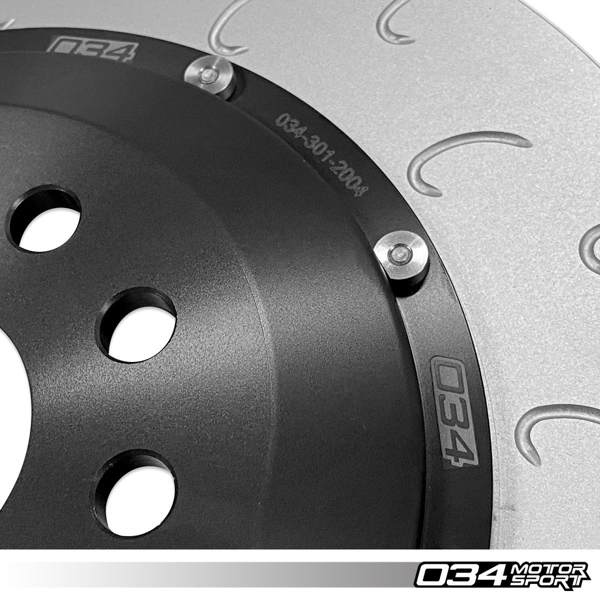 034Motorsport 350mm 2-Piece Rear Brake Disc Kit Red - VW Golf R Mk7 Audi S3 8V 4