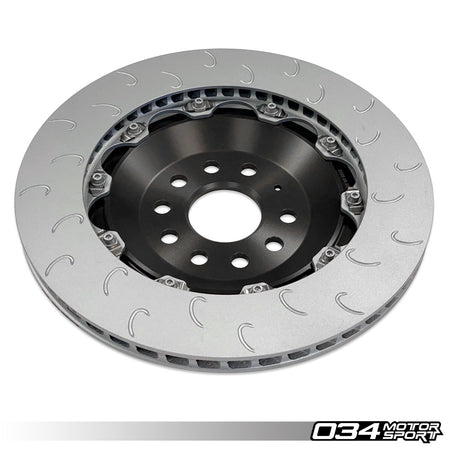 034Motorsport 350mm 2-Piece Rear Brake Disc Kit Red - VW Golf R Mk7 Audi S3 8V 6