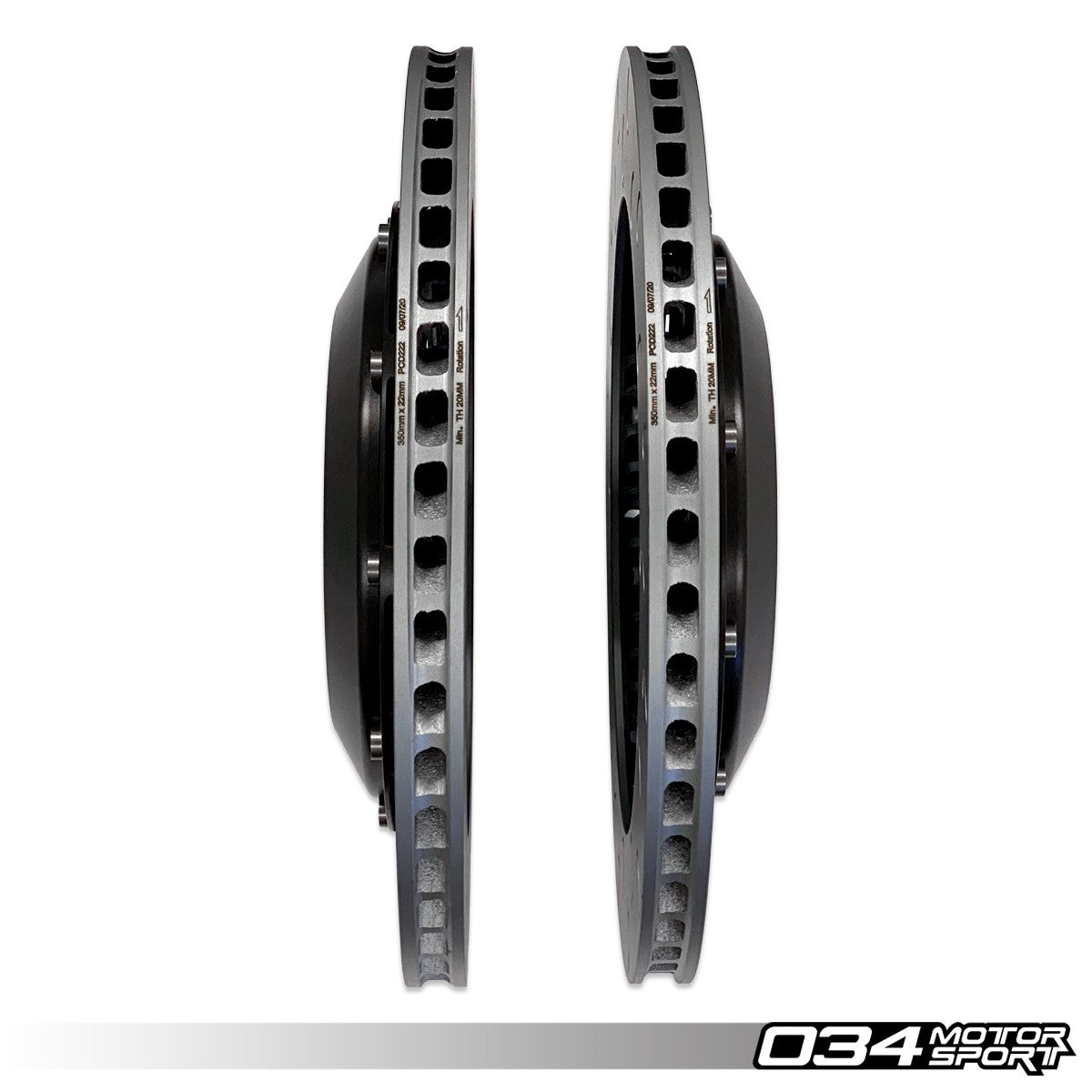 034Motorsport 350mm 2-Piece Rear Brake Disc Upgrade - VW Golf R Mk7 Audi S3 8V 7