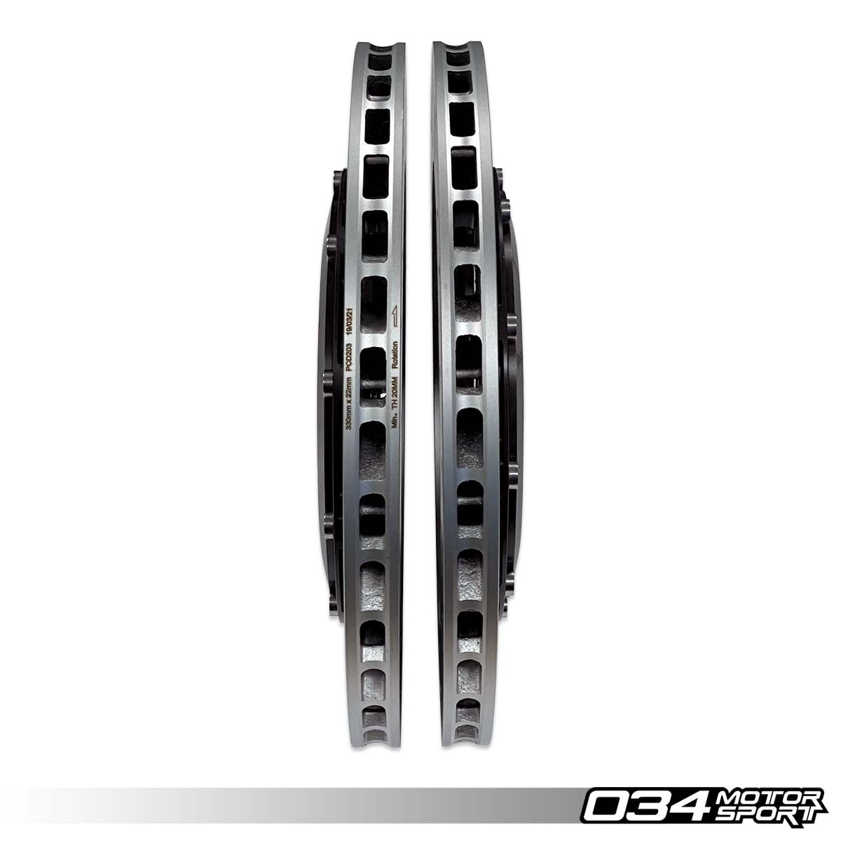 034Motorsport 2-Piece Rear Brake Discs 330x22mm - Audi S4 S5 SQ5 B9 B9.5 2