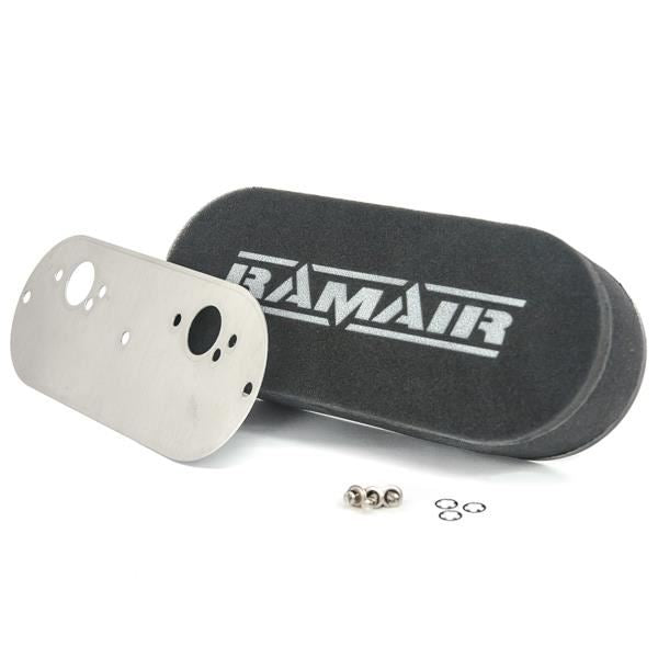 Ramair Twin Carb Air Filter With Baseplate 2x SU HS4 40mm Internal Height