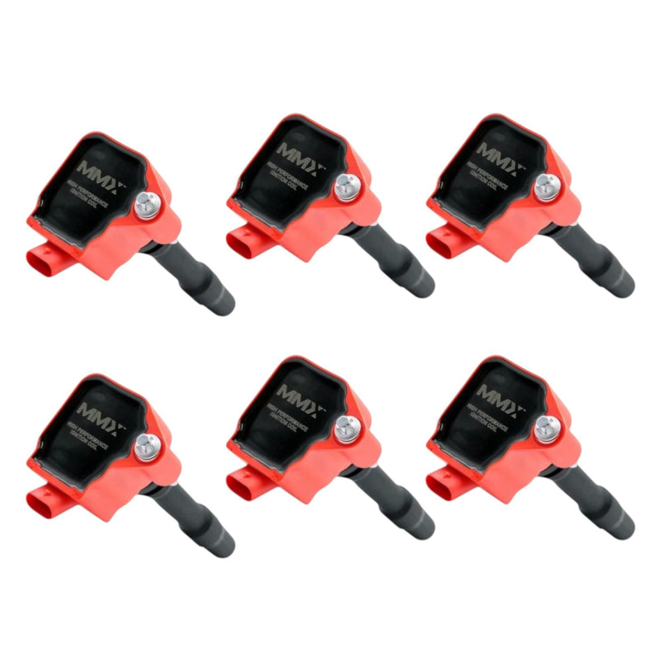 MMX Red Ignition Coils Pack x6 For BMW M140i M240i 340i F20 F21 F22 F23 B58