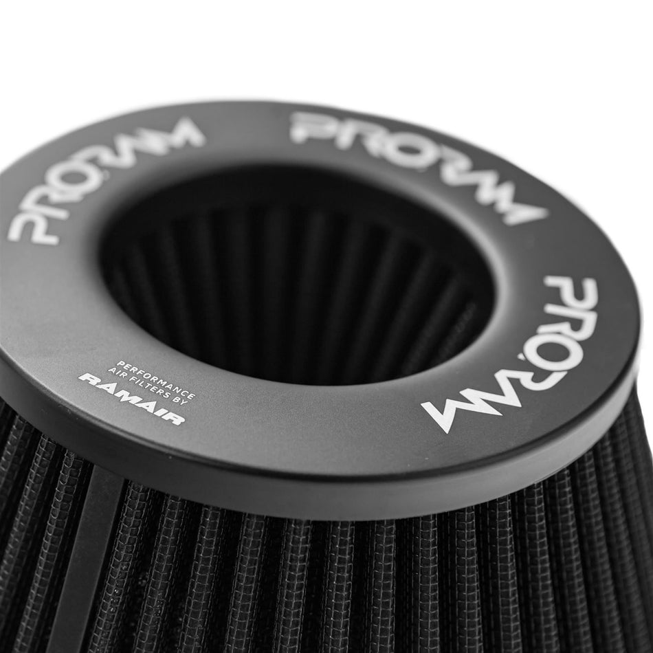 Ramair 76mm ID Neck Medium Cone Pleated Air Filter W/ Velocity Stack & Coupling