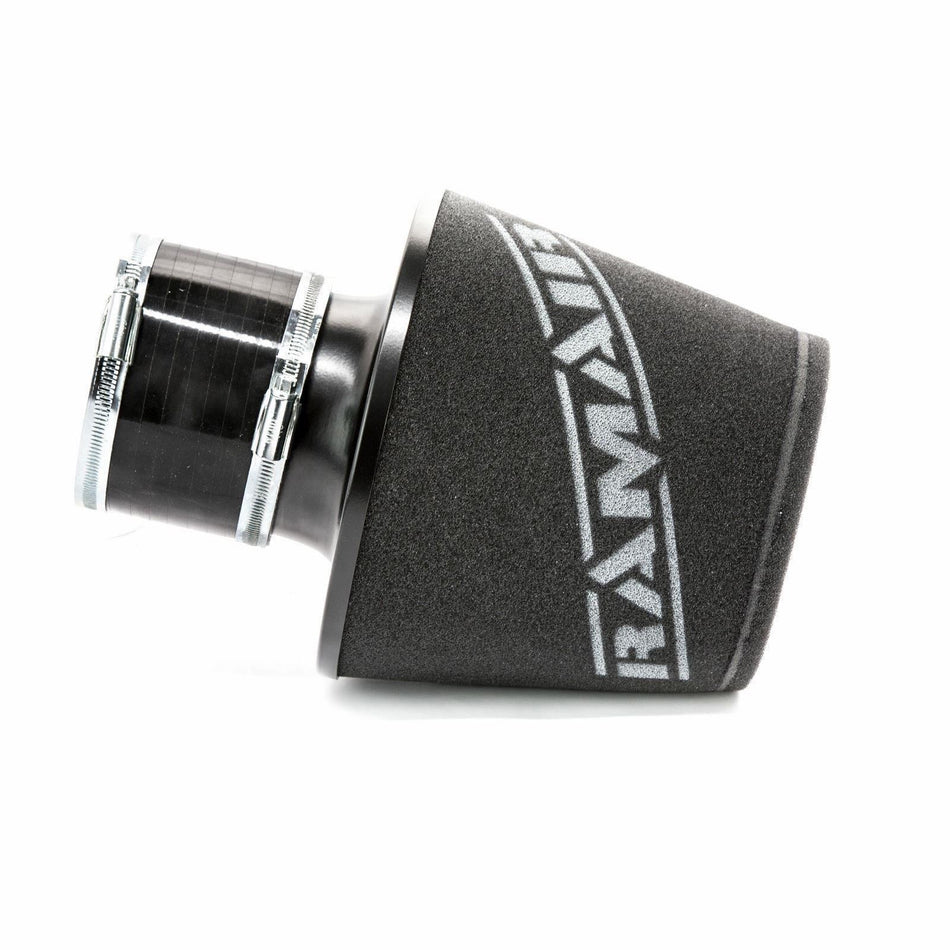 Ramair Aluminium Large Foam Air Filter Base 100mm OD Black With Silicone Coupler