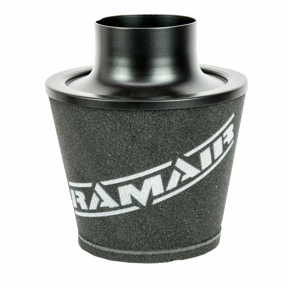 Ramair Large Foam Alloy Neck Cone Air Filter Aluminium Base 100mm OD Black
