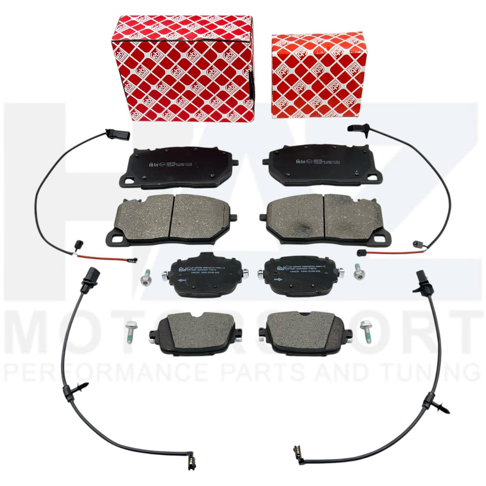 Front & Rear Brake Pads + Front & Rear Wear Sensors for Audi RSQ8 RS6 C8 RS7 SQ8