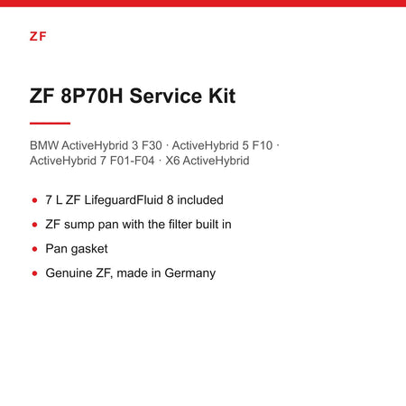 BMW ActiveHybrid 3 5 7 X6 ZF 8P70H Automatic Gearbox Service Kit Inc 7L Oil