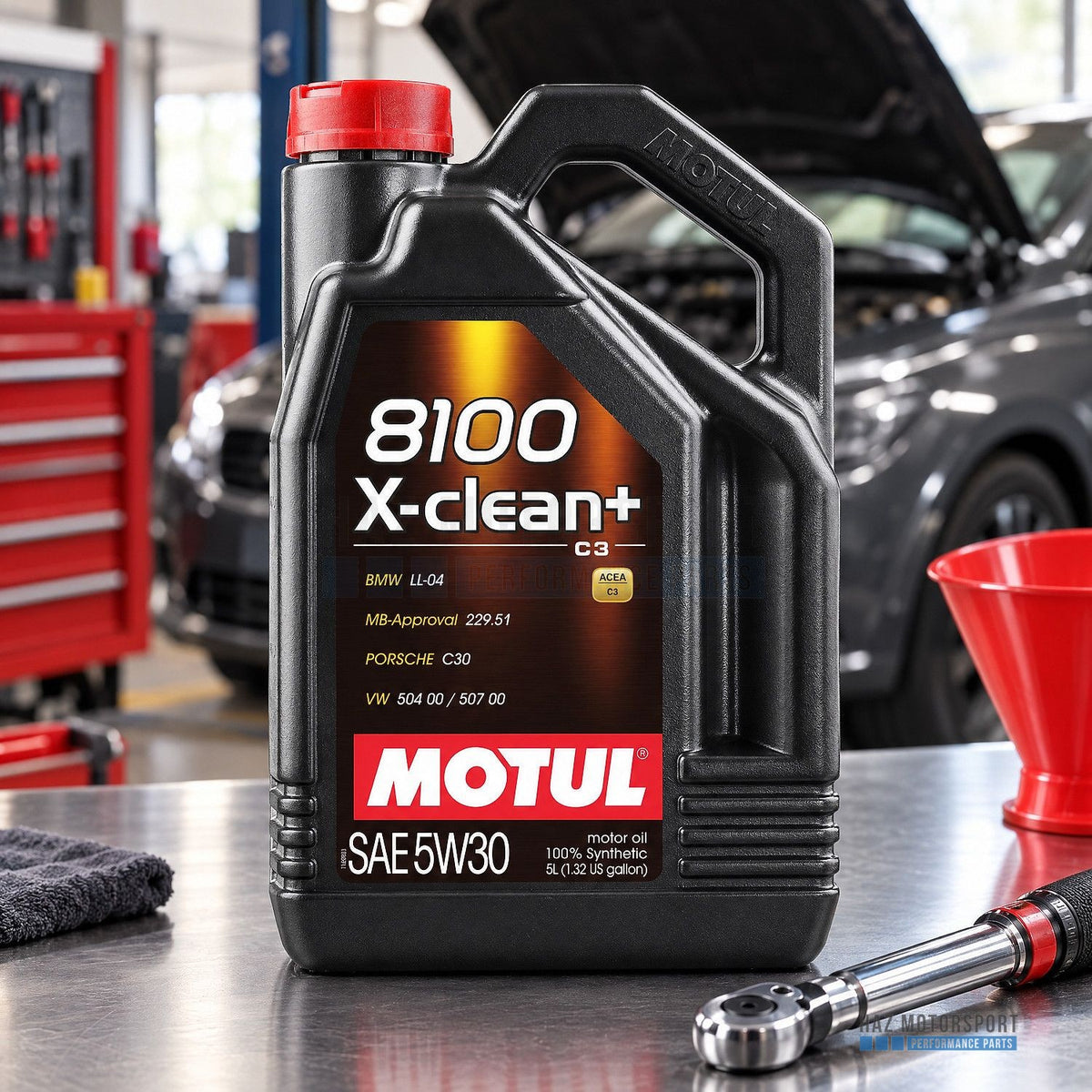5L MOTUL 8100 X-CLEAN+ 5W-30 Engine Oil VW 504 00 507 00 BMW LL-04 MB 229.51