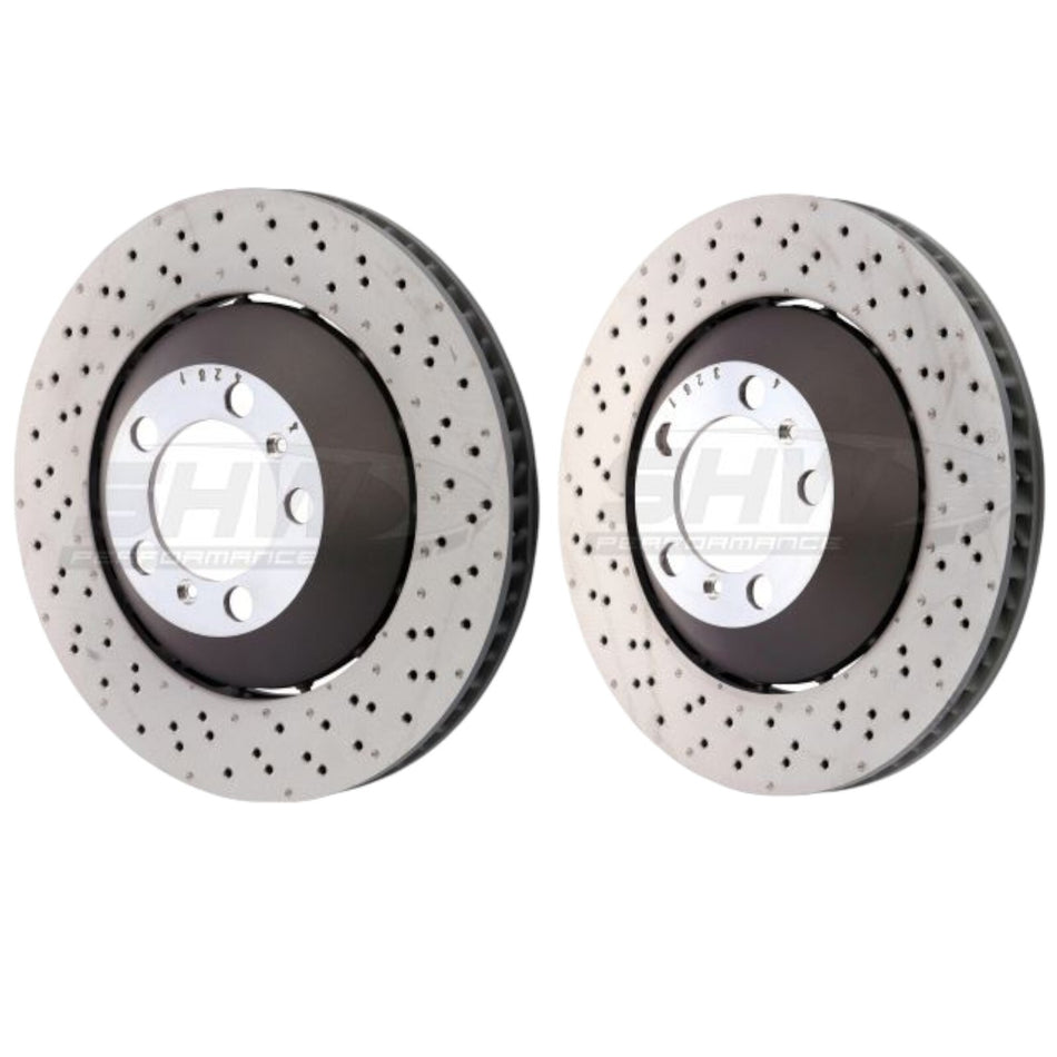 SHW Front Drilled Brake Discs 380x34mm R90 x2 For Porsche 991 GT3 / GT3 RS / R