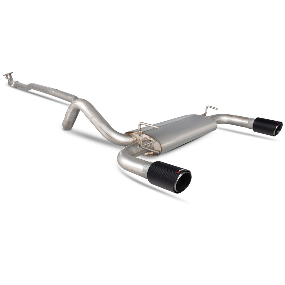 Scorpion 2.5" Non-res cat-back Exhaust Carbon Tips Fiat Abarth 1.4 500 595 695