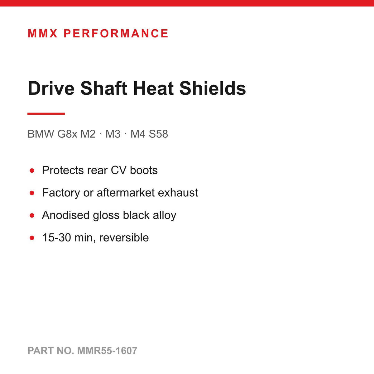 MMX Drive Shaft Heat Shields (Pair) - BMW M2 M3 M4 G87 G80 G81 G82 G83 S58