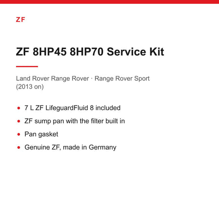 Range Rover L405 Sport L494 ZF 8HP70 Automatic Gearbox Service Kit Inc 7L Oil