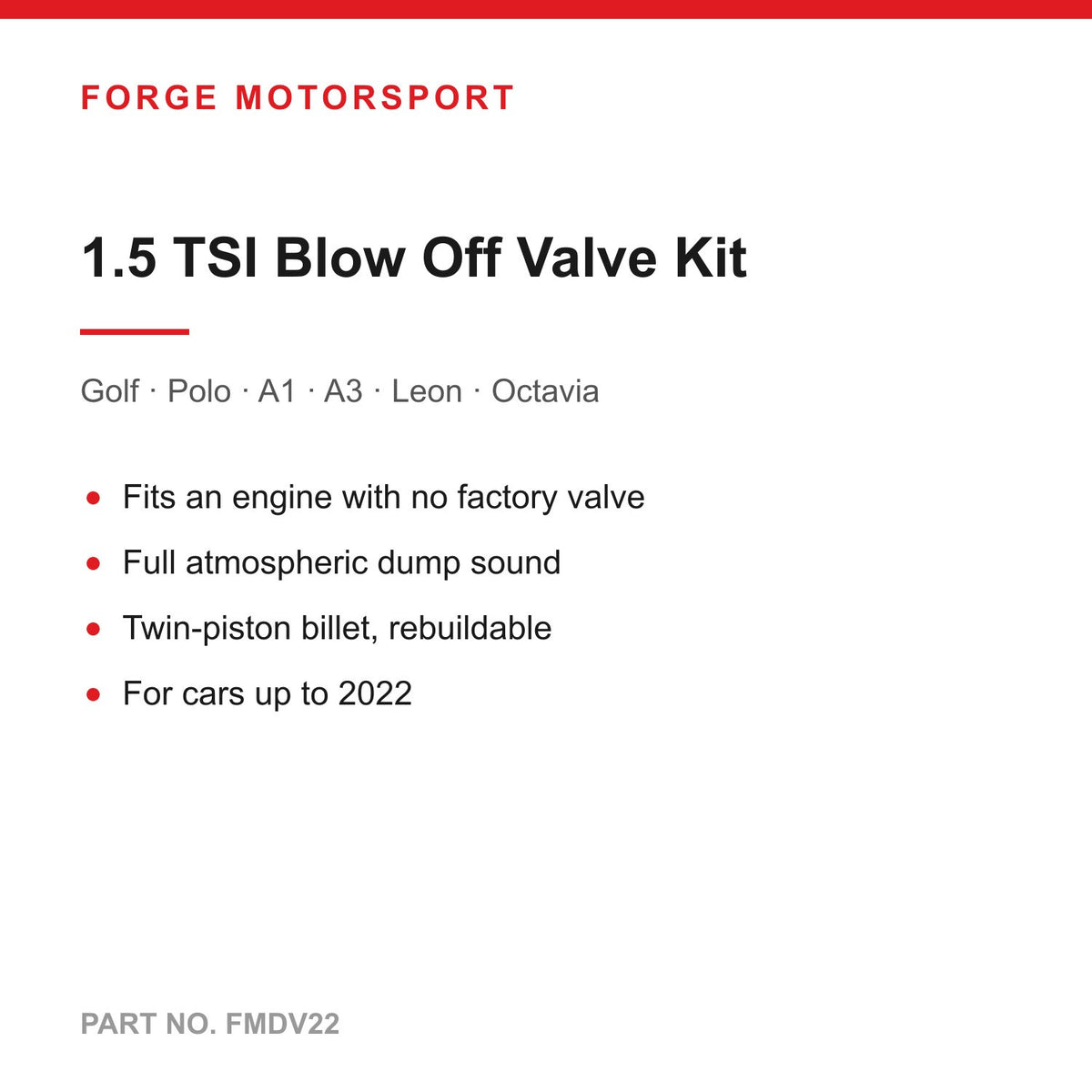 Forge FMDV22 installed in engine bay