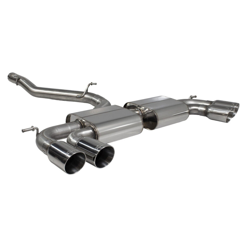 Scorpion 3.15" Non-res cat-back Exhaust Silver Daytona Tips VW Golf R MK7.5