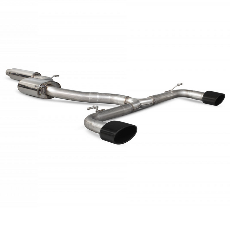 Seat 14-17 Scorpion 3" Resonated Cat-Back Exhaust System Black Ceramic Coated