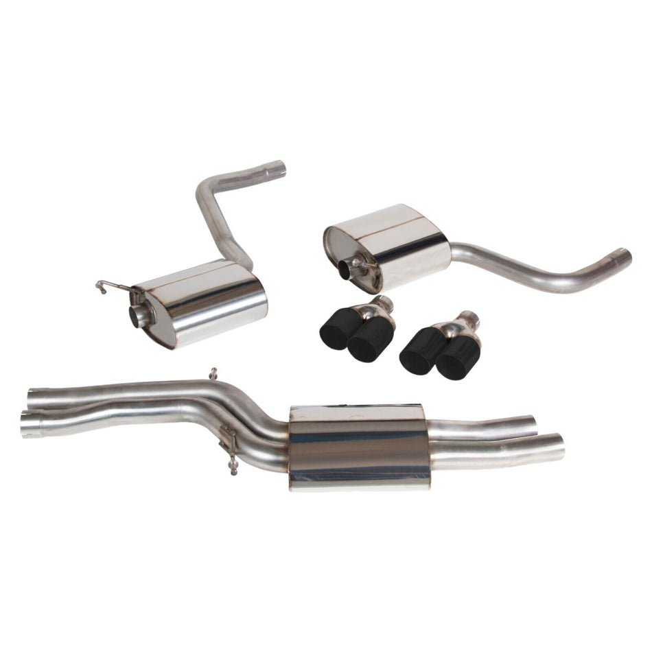 Audi S4/S5 B8 & B8.5 2.5" Resonated Half Exhaust System Black Daytona Tip