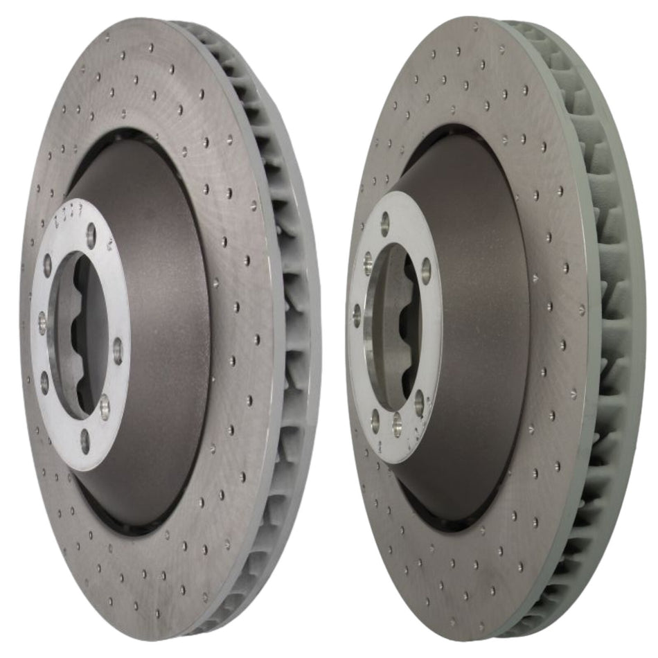 SHW Front Brake Discs Drilled 380mm x2 R90 For Porsche 911 997 GT3 / GT3 RS