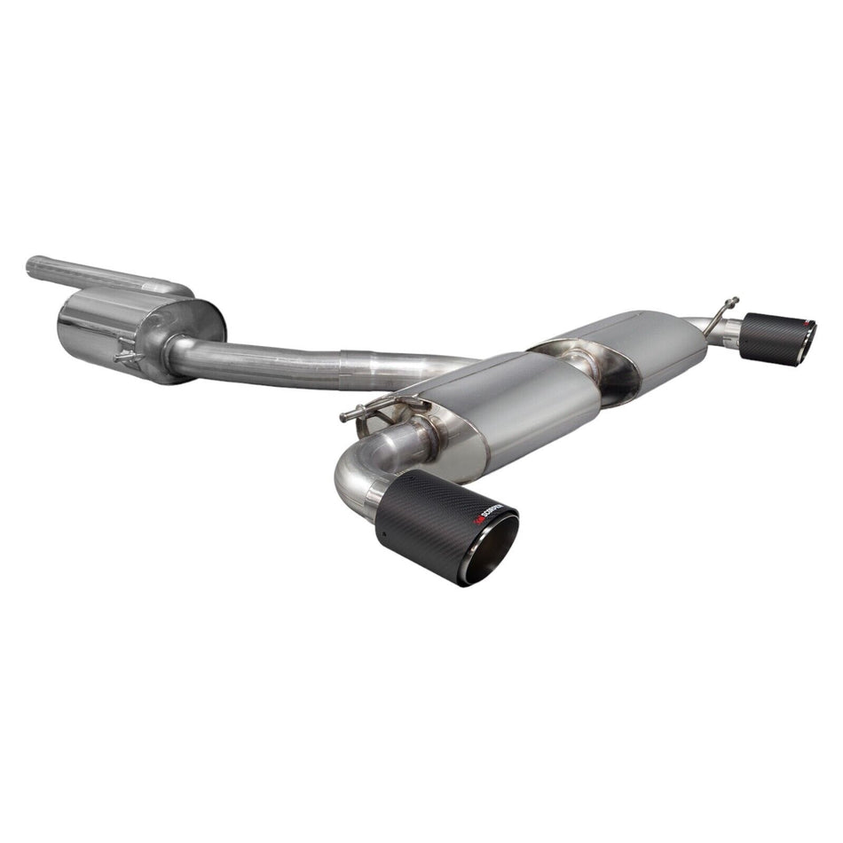 Scorpion 3" Resonated cat-back Exhaust + Carbon Ascari Tips VW Scirocco R