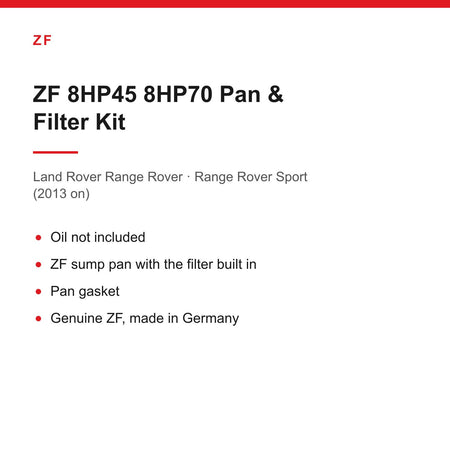 Range Rover L405 Sport L494 ZF 8HP70 Automatic Gearbox Sump Pan & Filter Kit