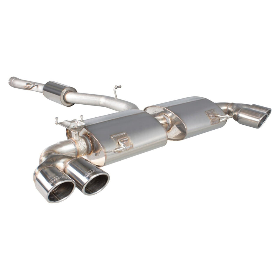 Audi S1 Quattro -15 Resonated Cat-Back Exhaust System Valved Polished Monaco Tip