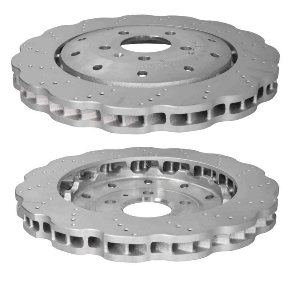 SHW Performance Rear Drilled Brake Discs 356x32mm X2 For Audi R8 4S 07-15