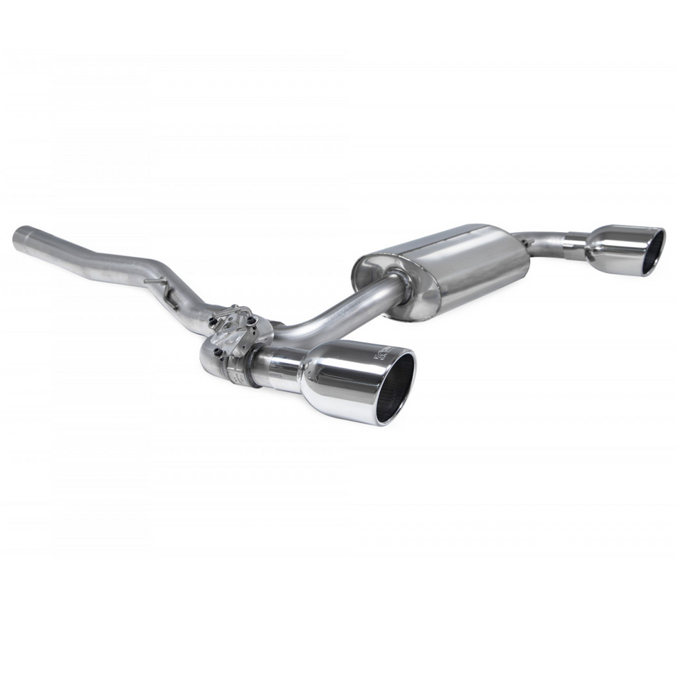 Scorpion GPF-Back Valved Exhaust system + Silver Indy Tips BMW M135i F40 GPF