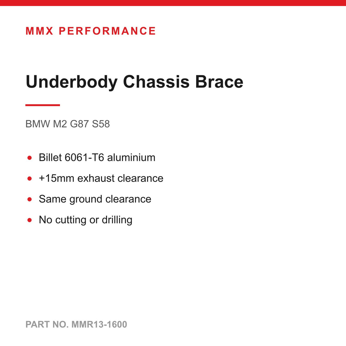 MMX Billet Underbody Chassis Brace - BMW M2 G87
