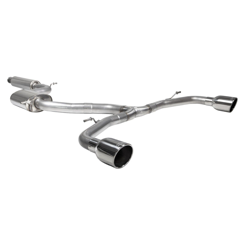 Scorpion 3" Resonated GPF-back Exhaust + Silver Indy Tips For VW Golf GTI/CS MK8