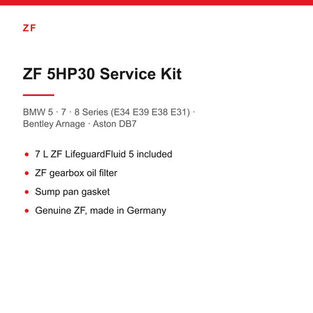 BMW E34 E39 E38 E31 Bentley Arnage ZF 5HP30 Gearbox Service Kit Inc 7L Oil