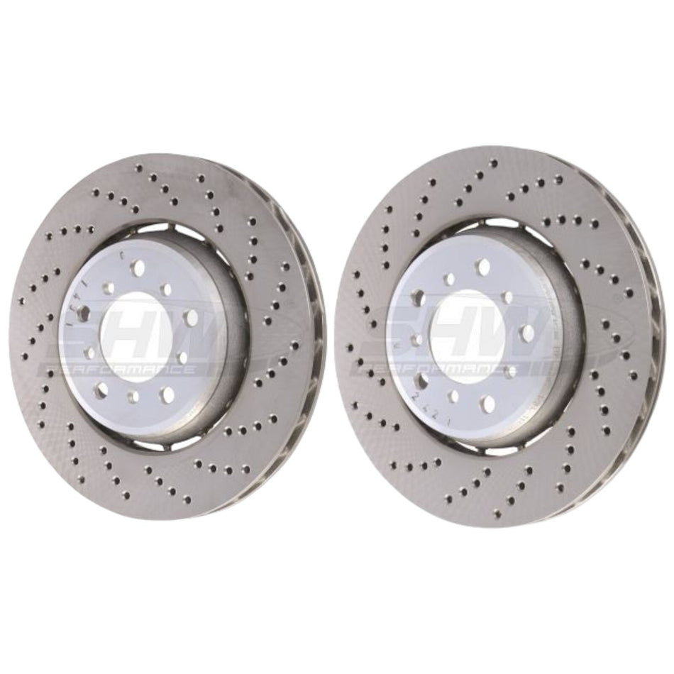 SHW Front Brake Discs 325x28mm Drilled X2 For BMW M3 E46 Coupe/Convertible