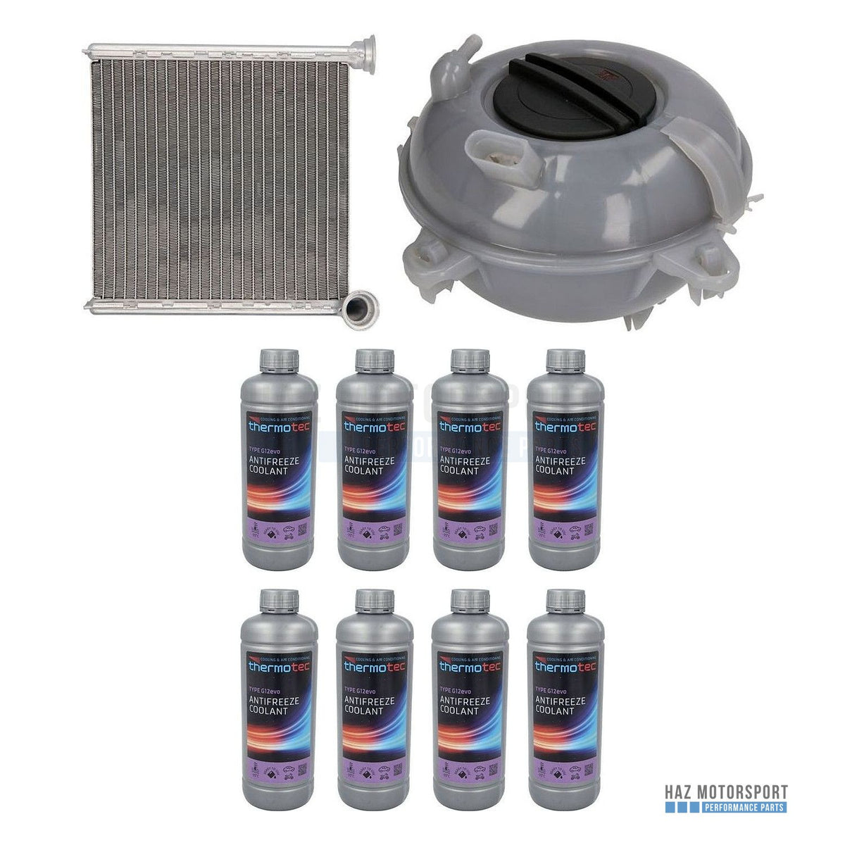 MQB Heater Matrix Kit - NRF Heater Matrix, Expansion Tank and 8 x 1L G12 EVO Coolant