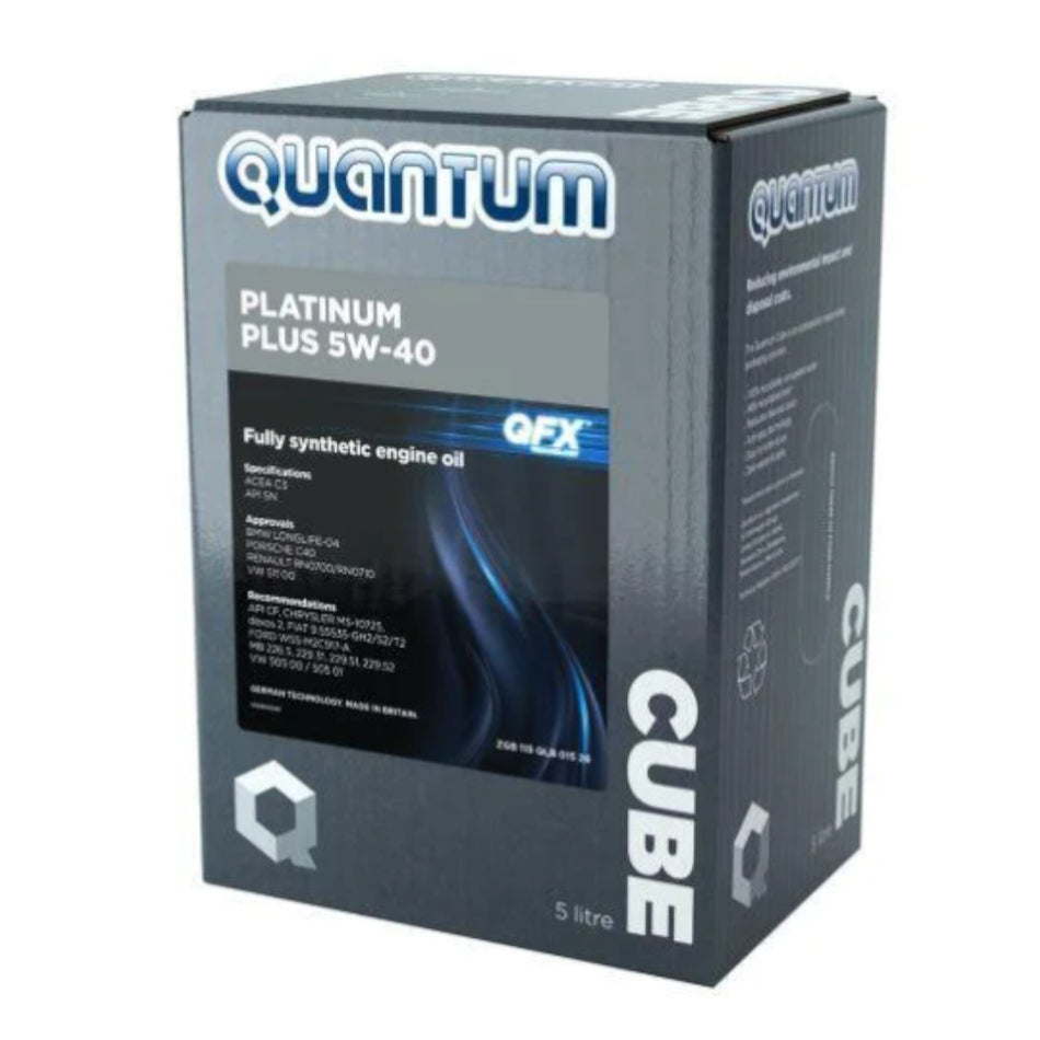 Quantum Platinum Plus 5w40 fully synthetic Engine Oil 5L Cube For Vw Audi Bmw LL