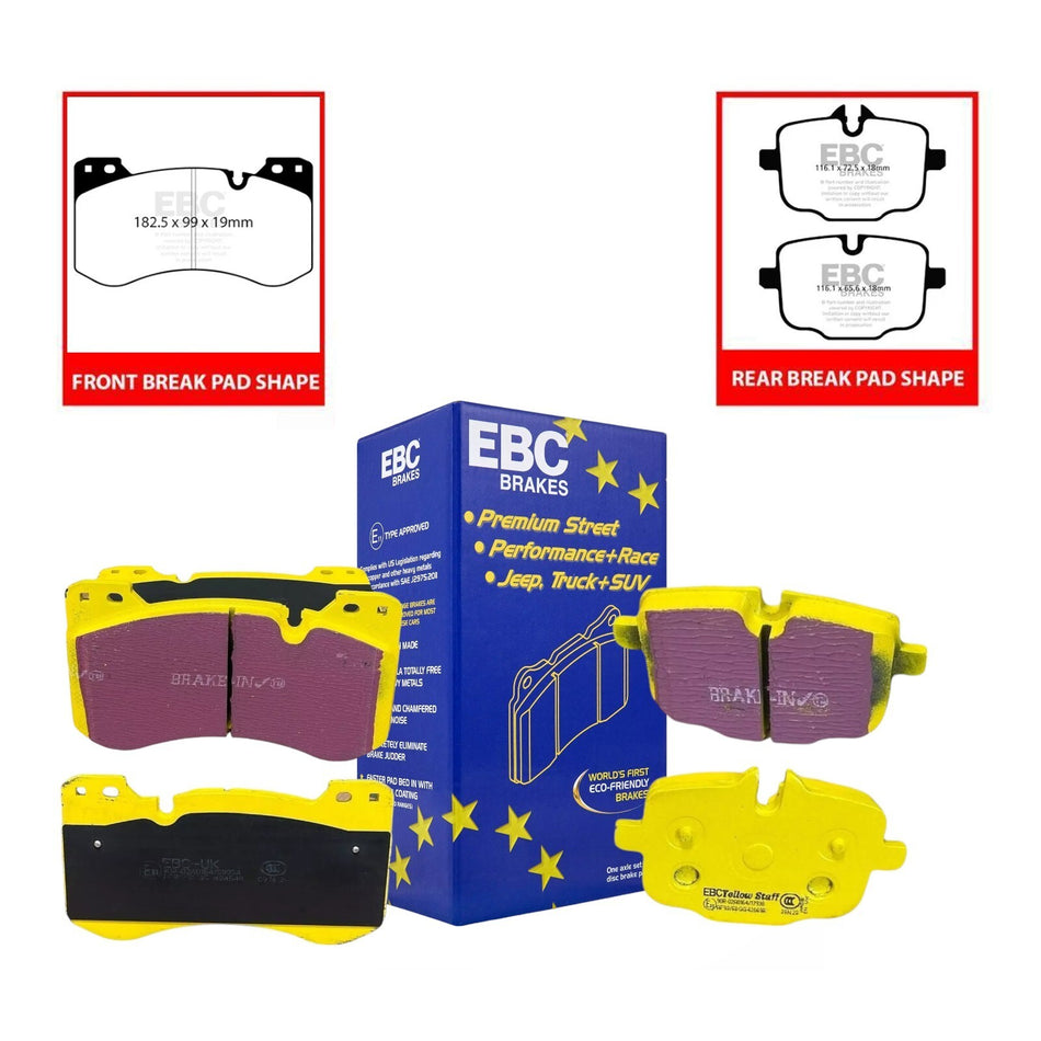 BMW M2 G87/M3 G80/M4 G82 Inc Competition Front & Rear EBC Yellowstuff Brake Pads